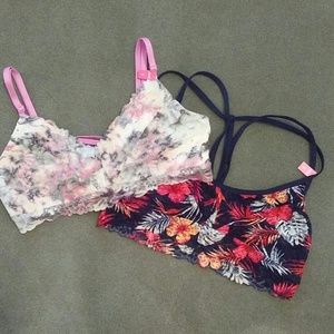 (2) VS PINK Lace Bralettes